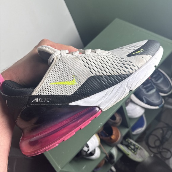EUC Men's Nike Air Max 270 Sneakers - White/Black/Fuchsia Volt - 13 - Picture 12 of 12